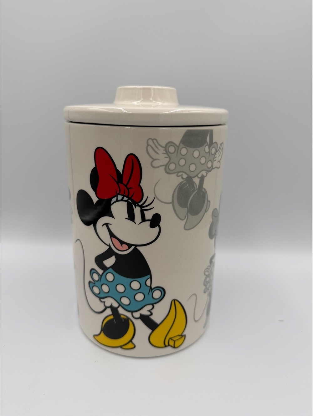 Discontinued collectible Disney Minnie Mouse Ceramic Storage Jar Lid promotional